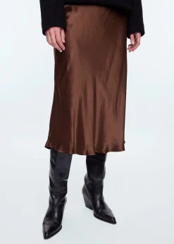 Bias satin skirt