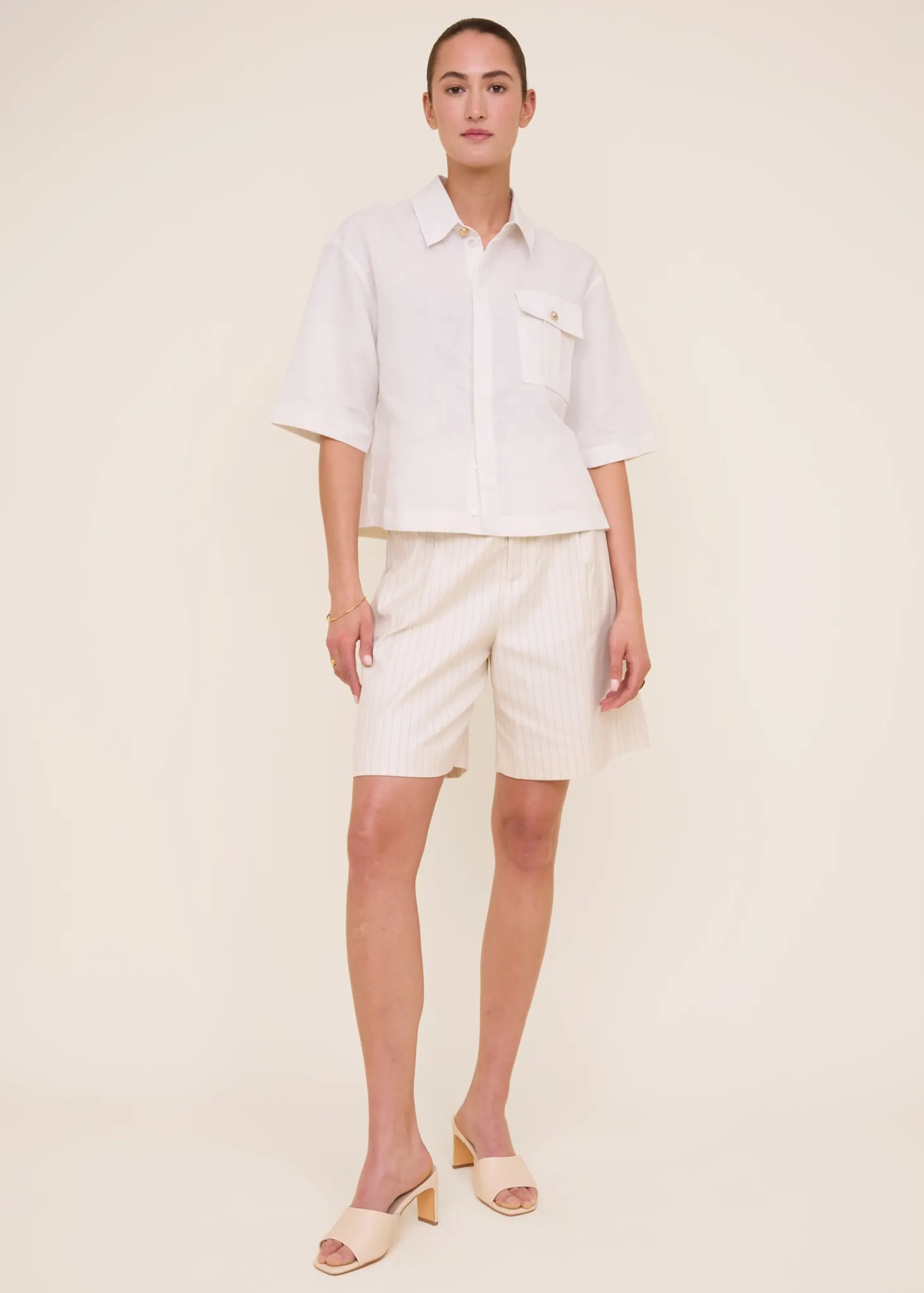 Boxy linnen cotton blouse