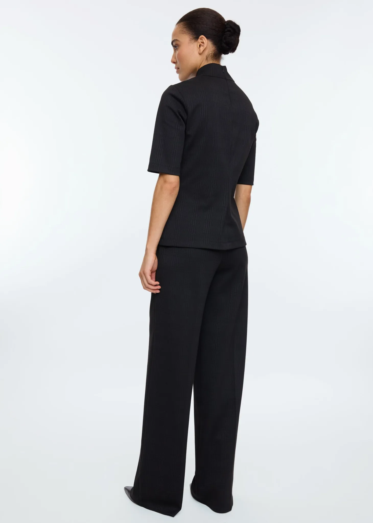 Checkered loose fit pants