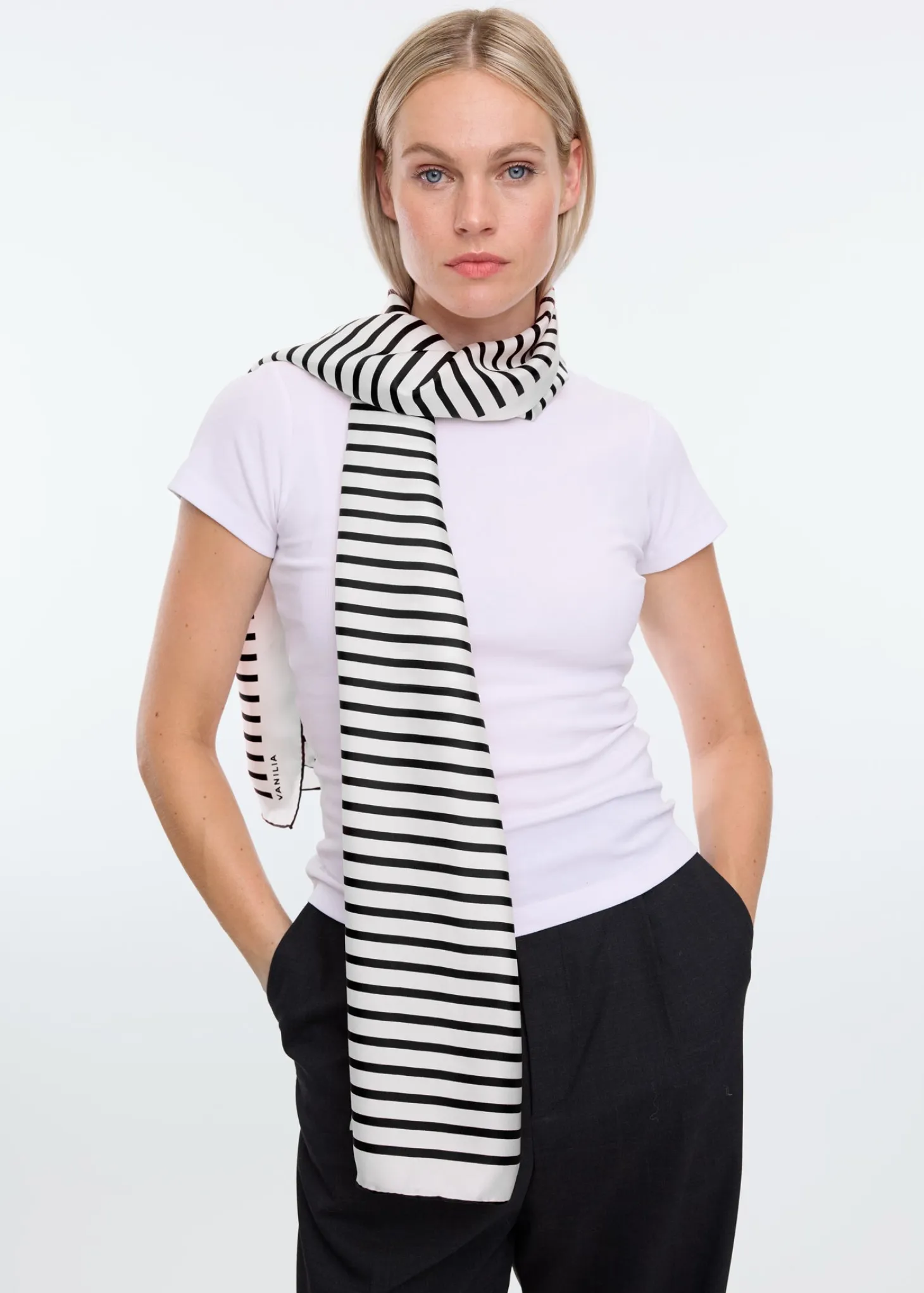 Classic stripe scarf long