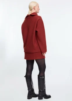 Curl wool mini skirt