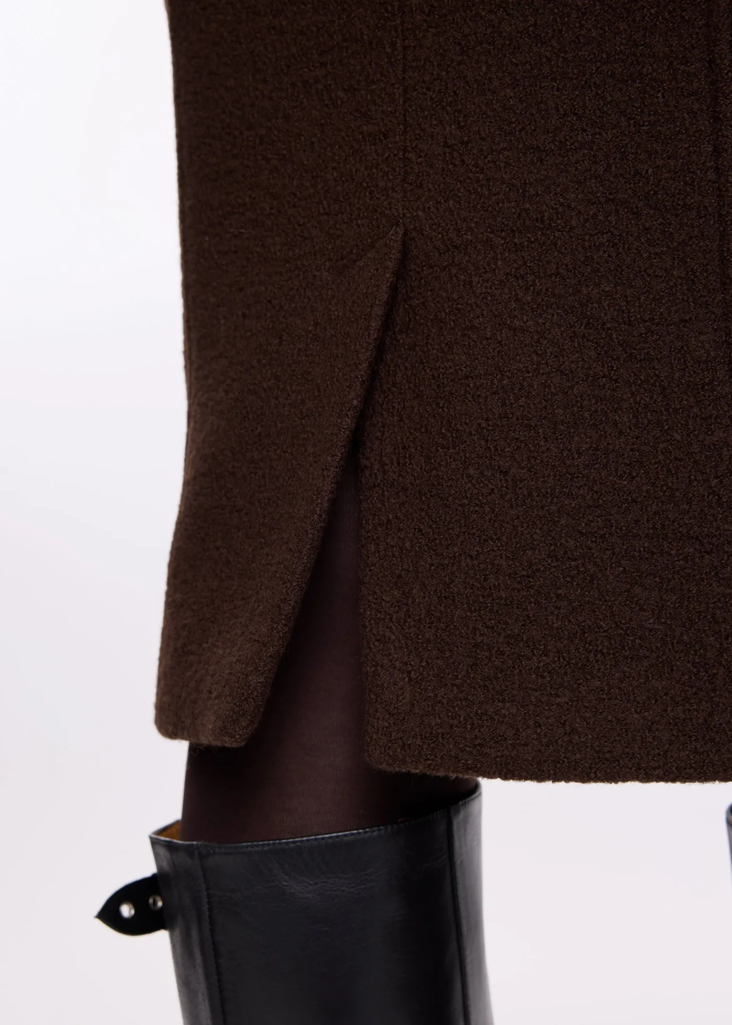 Curl wool pencil skirt