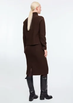 Curl wool pencil skirt
