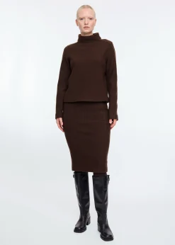 Curl wool pencil skirt