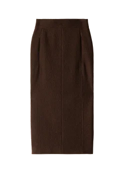 Curl wool pencil skirt