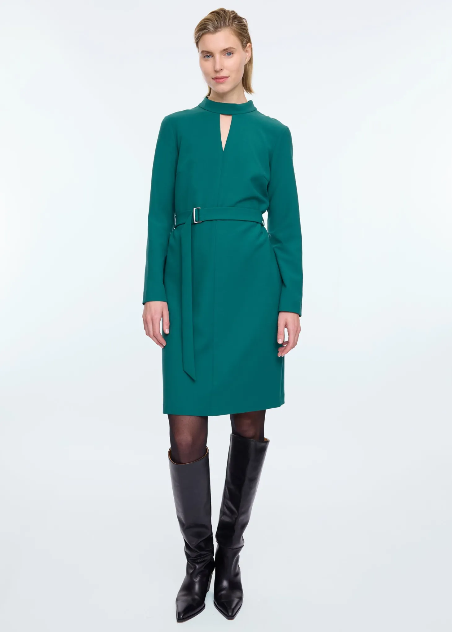 Cut-out crepe dress
