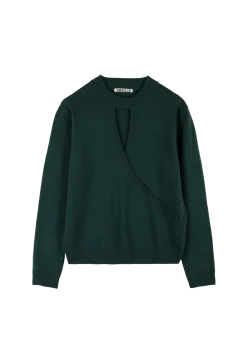 Cut-out wrap sweater