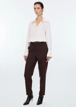 Decostitch satin blouse