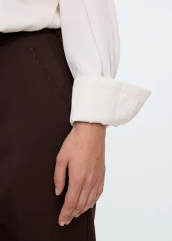 Decostitch satin blouse
