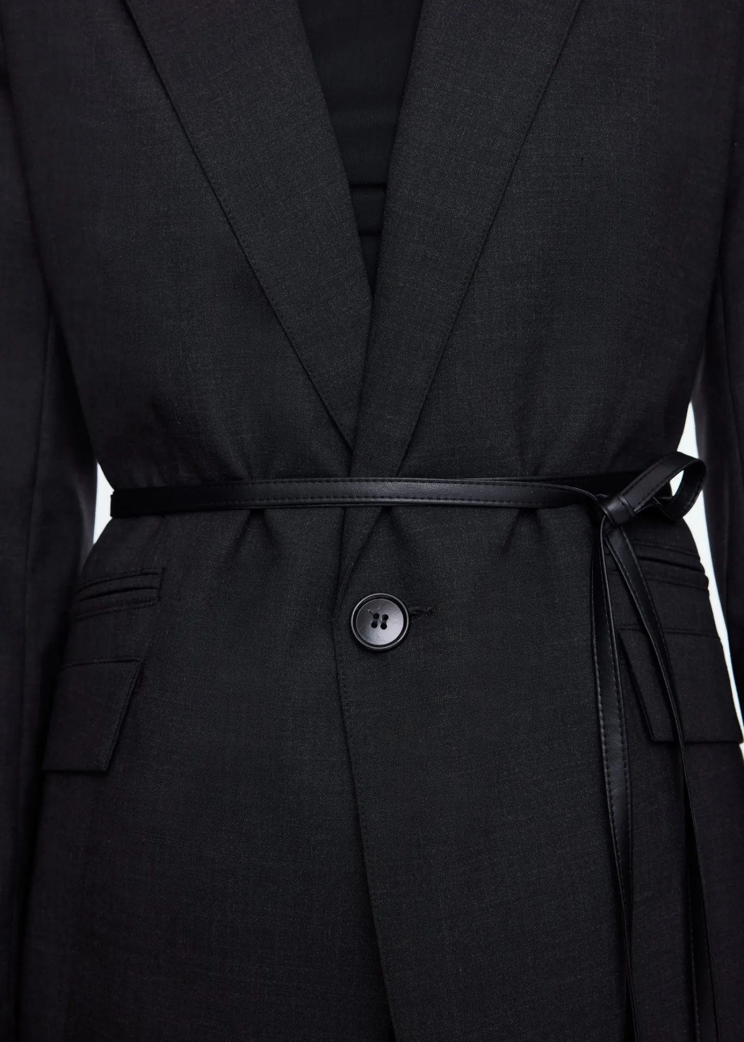 Faux leather cord belt