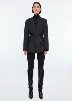 Faux leather cord belt