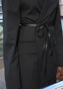 Faux leather cord belt