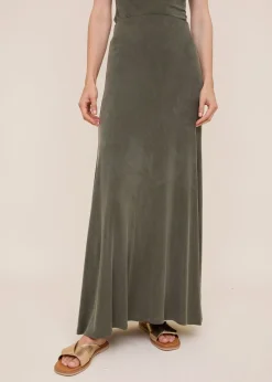 Flowy viscose rib skirt
