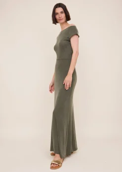 Flowy viscose rib skirt