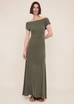 Flowy viscose rib skirt