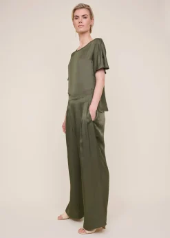Folded satin top