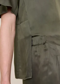 Folded satin top