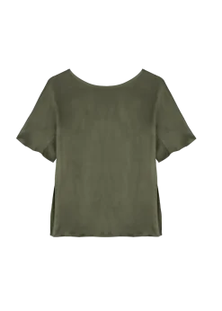 Folded satin top