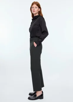 Fringe collar satin blouse