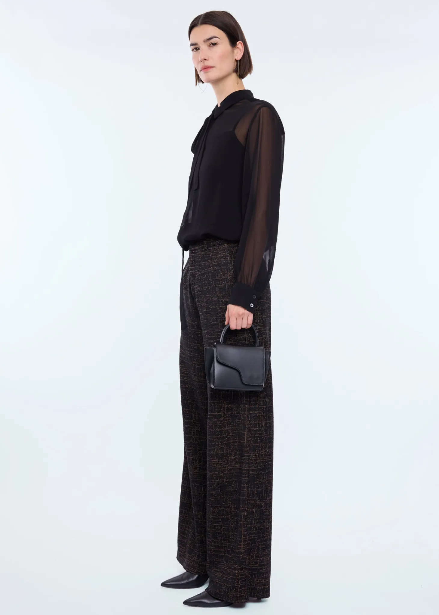 Georgette bow blouse