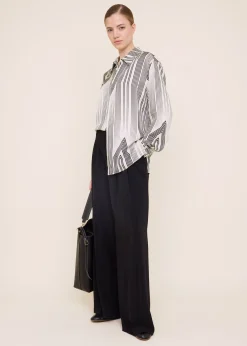 Graphic viscose blouse