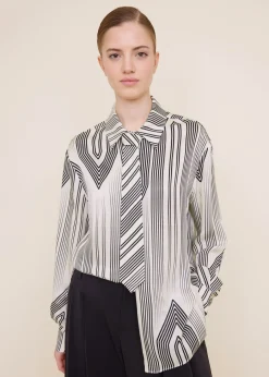 Graphic viscose tie