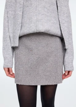 Herringbone mini skirt