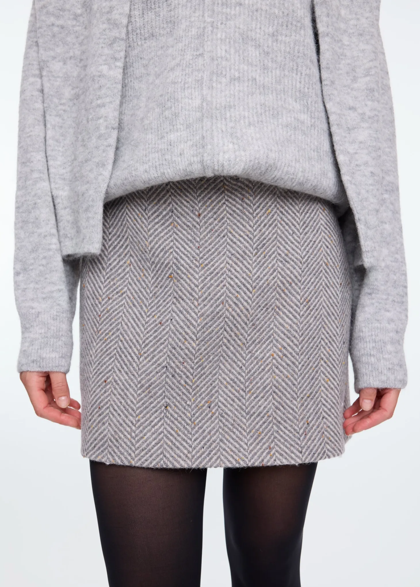 Herringbone mini skirt