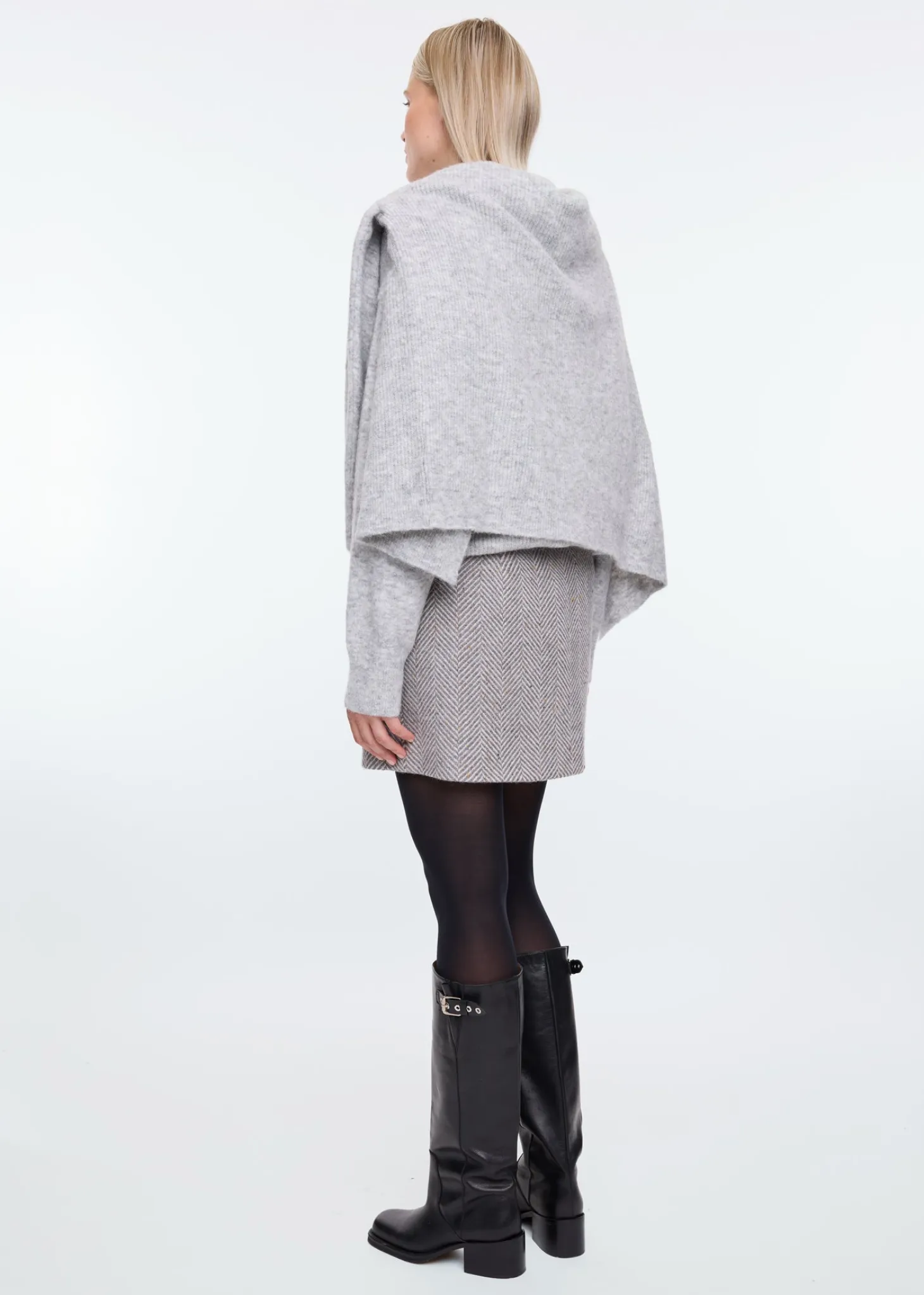 Herringbone mini skirt
