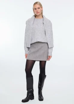 Herringbone mini skirt