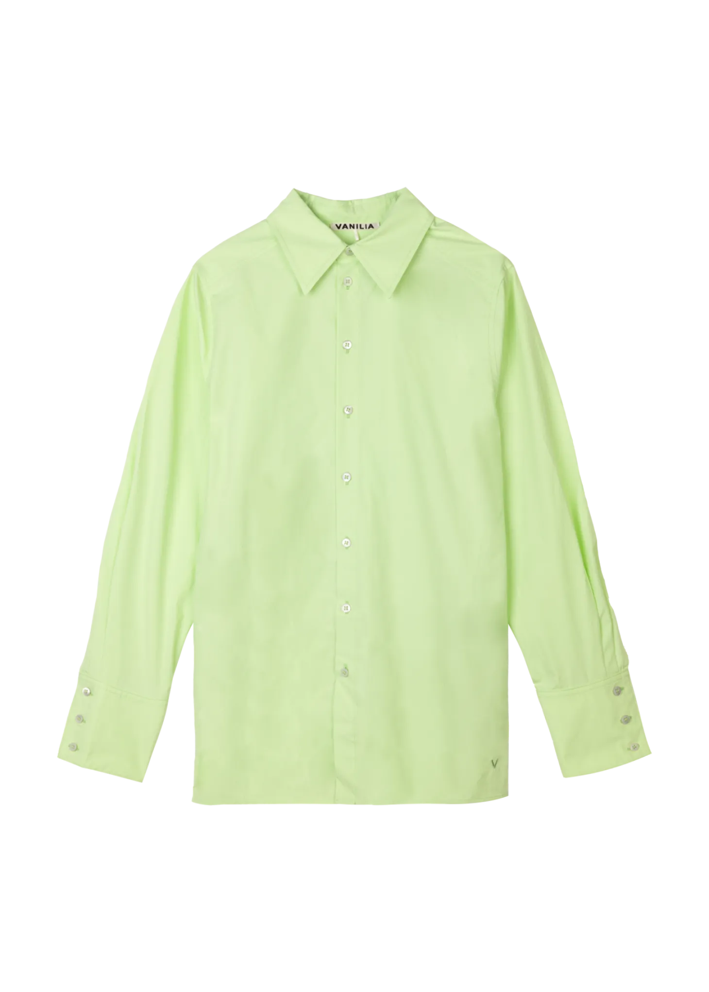 High cuff poplin blouse