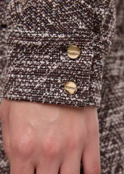 High neck tweed top