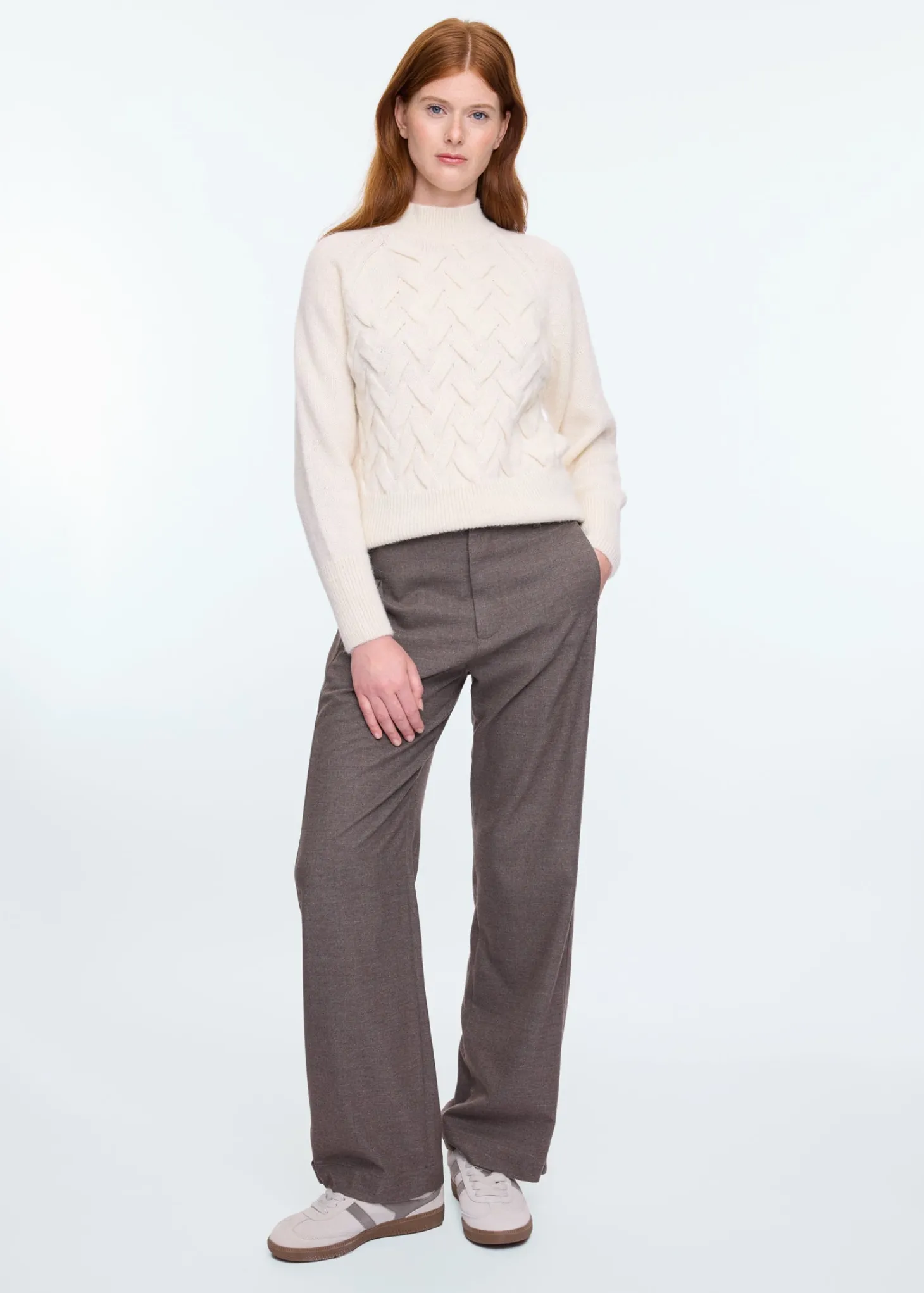 Knitted cable sweater