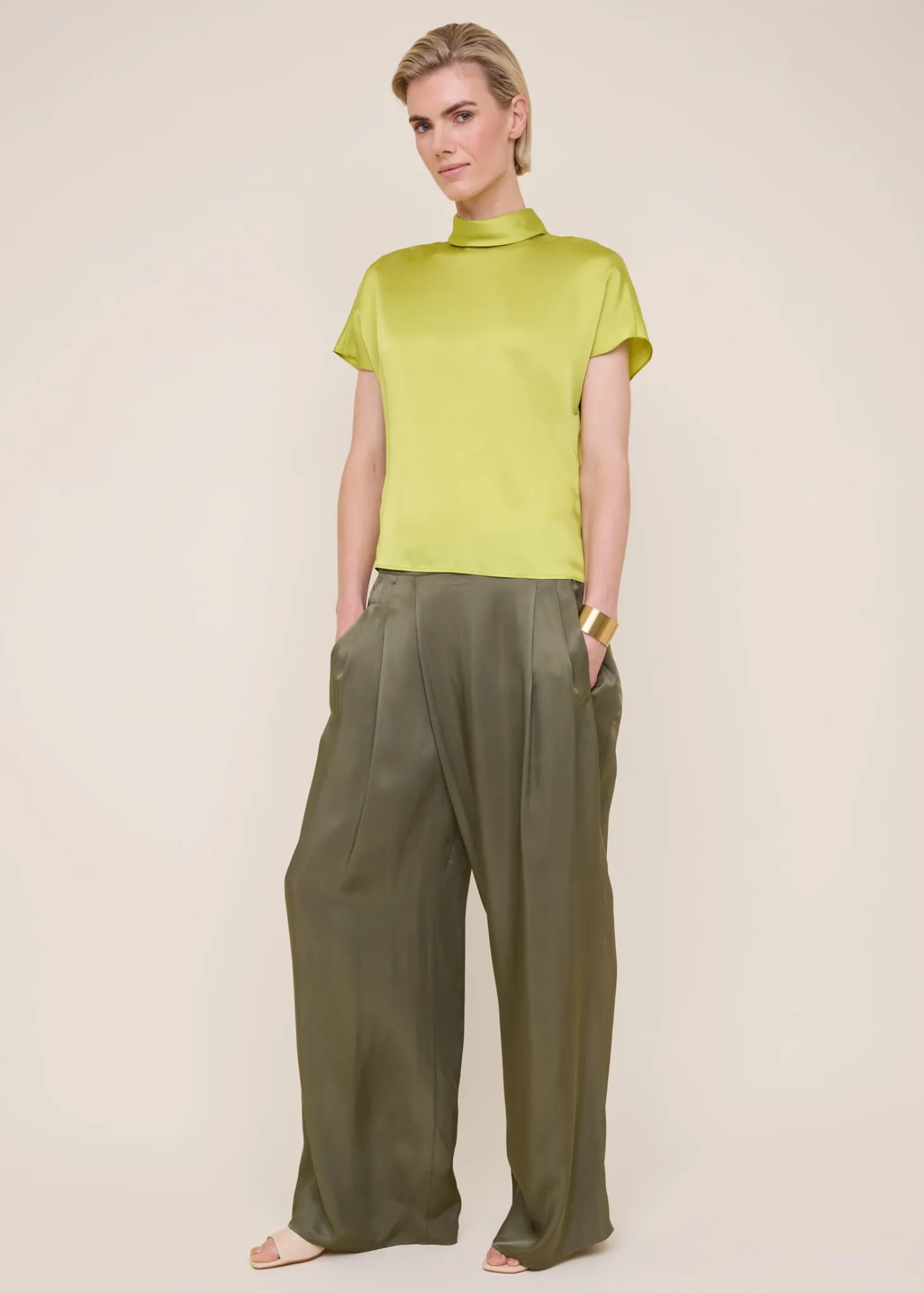 Layer satin top