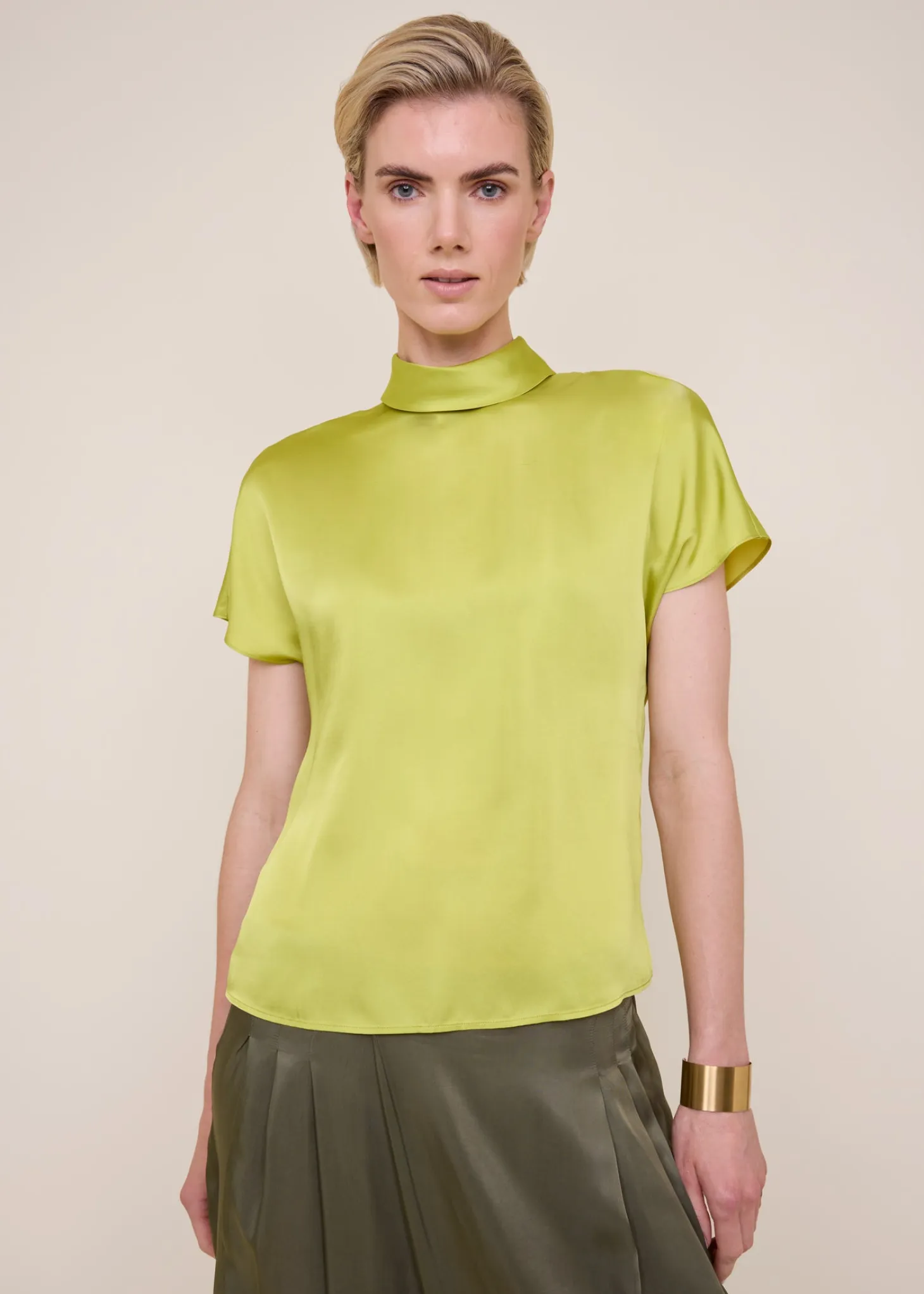 Layer satin top