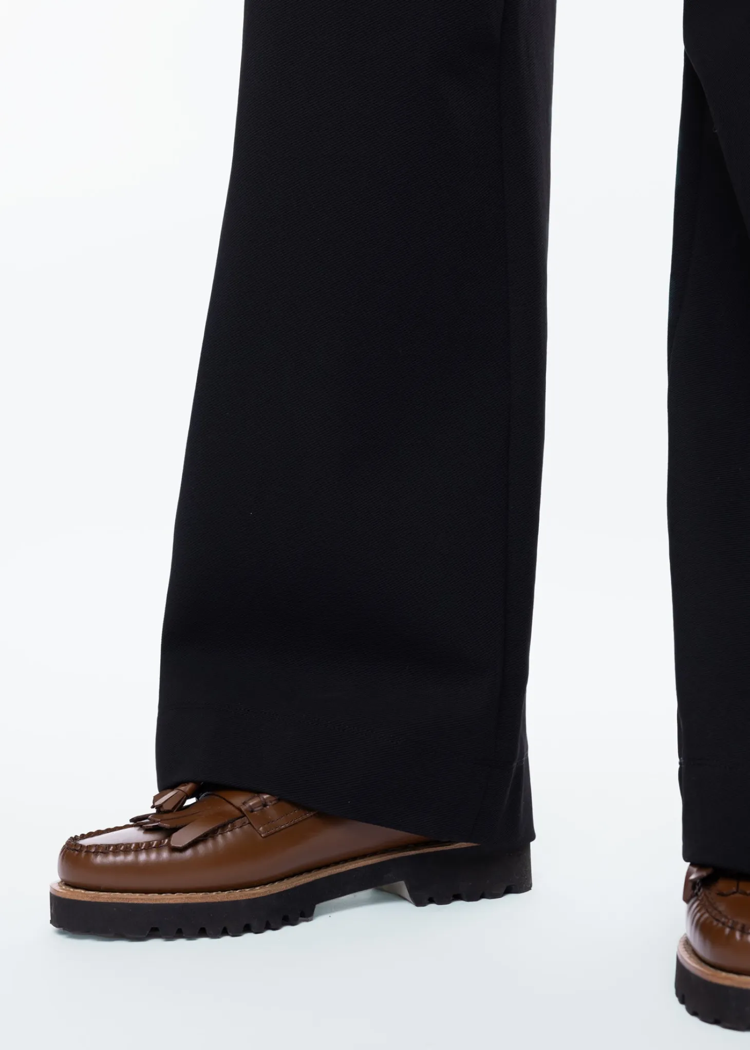 Leren platform loafers