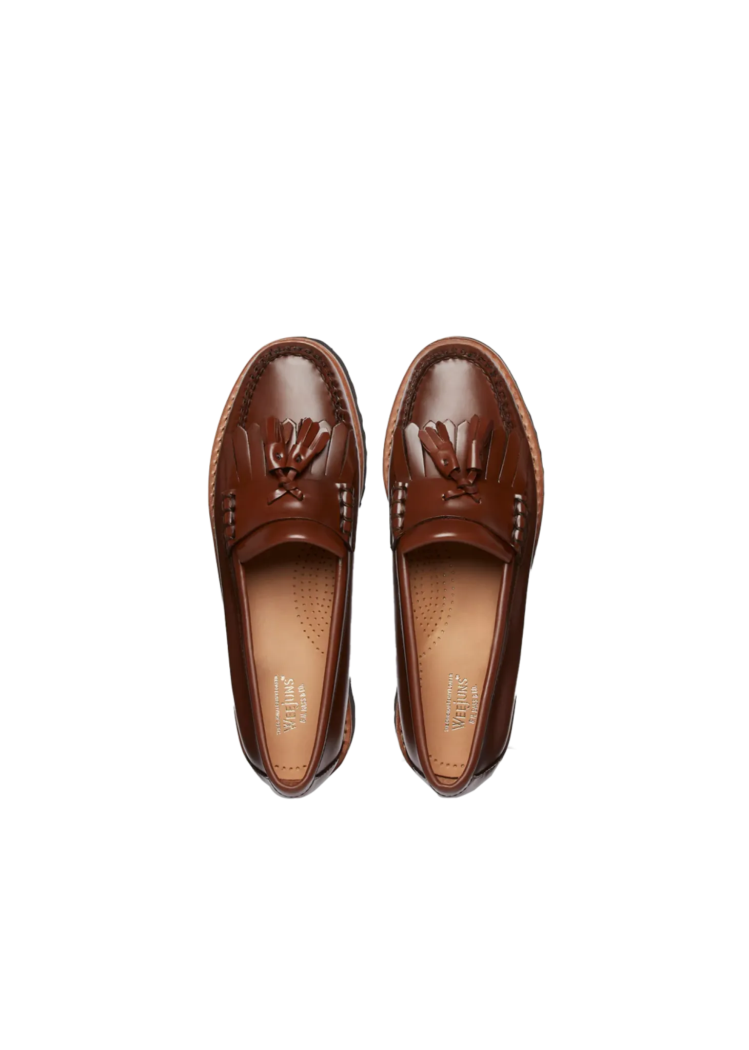 Leren platform loafers