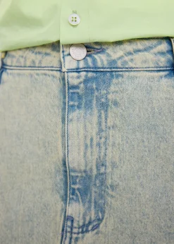 Long tinted denim skirt