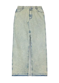 Long tinted denim skirt