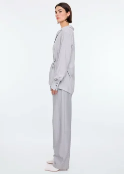 Melange overlap blouse