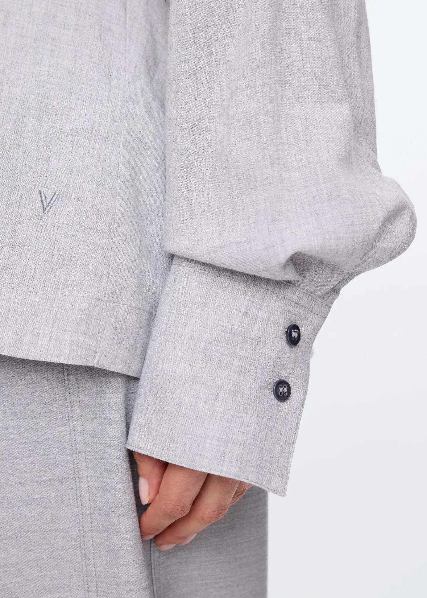 Melange overlap blouse