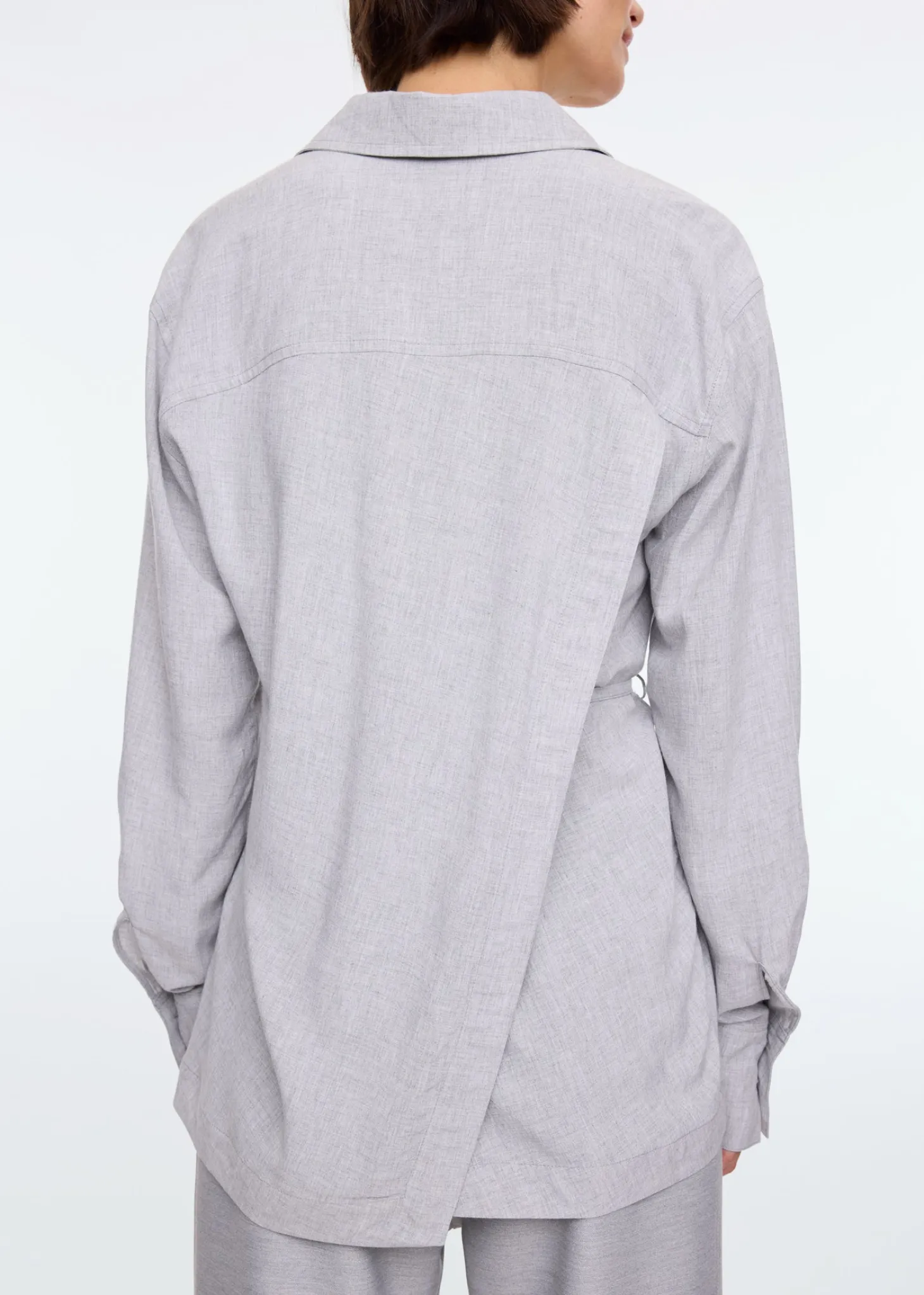 Melange overlap blouse