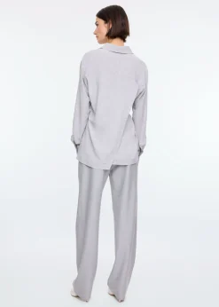 Melange overlap blouse