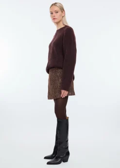 Metallic boucle skort