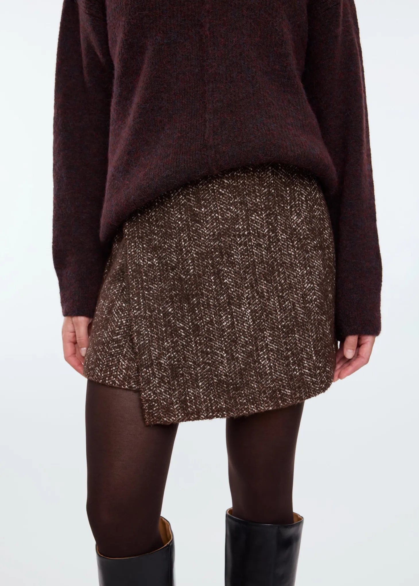 Metallic boucle skort