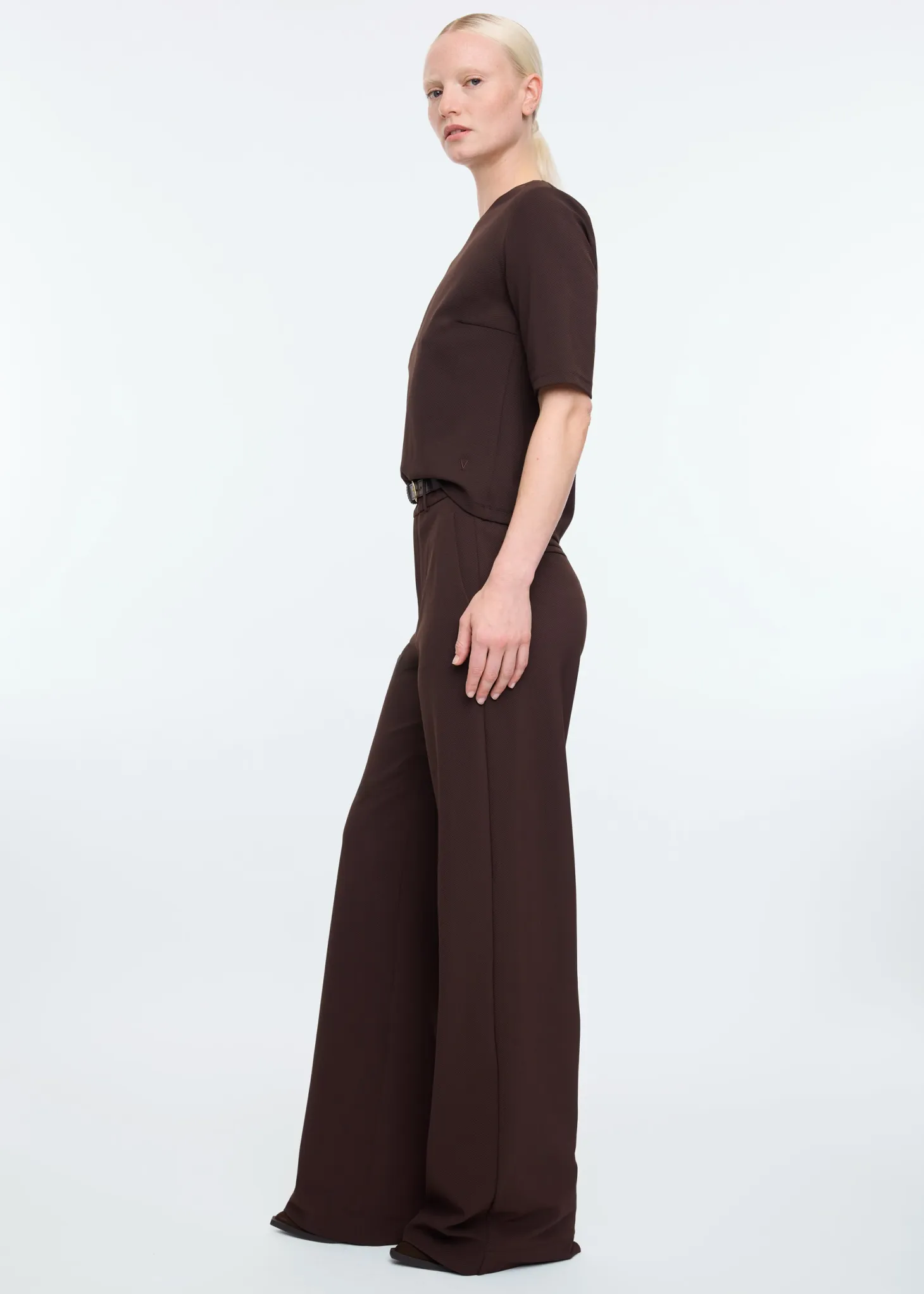 Mid sleeve twill top