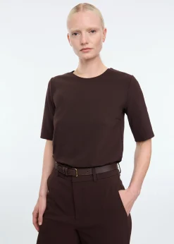 Mid sleeve twill top