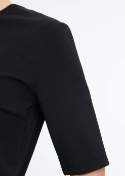 Mid sleeve twill top