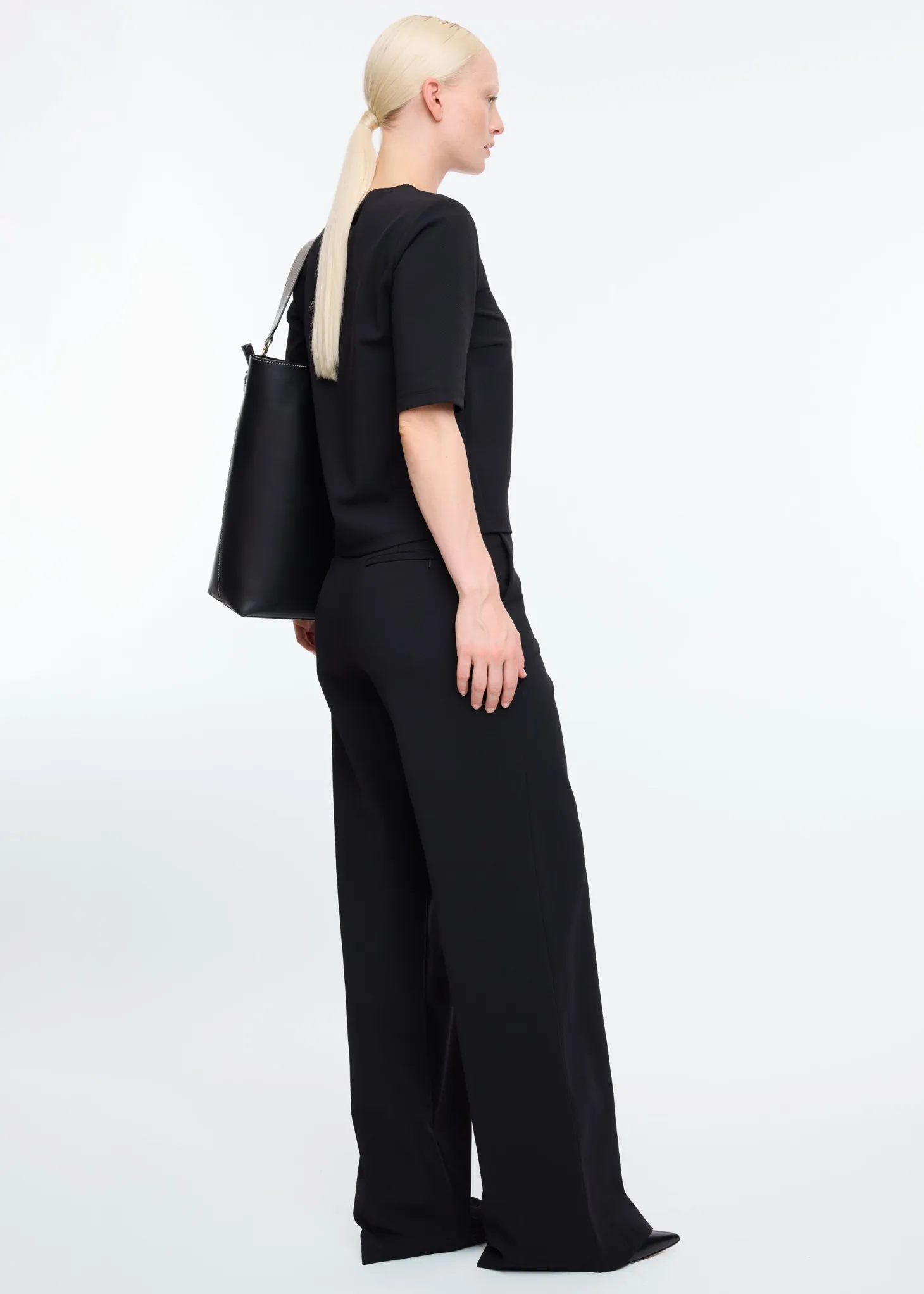 Mid sleeve twill top