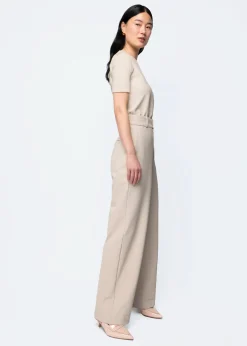Mid sleeve twill top